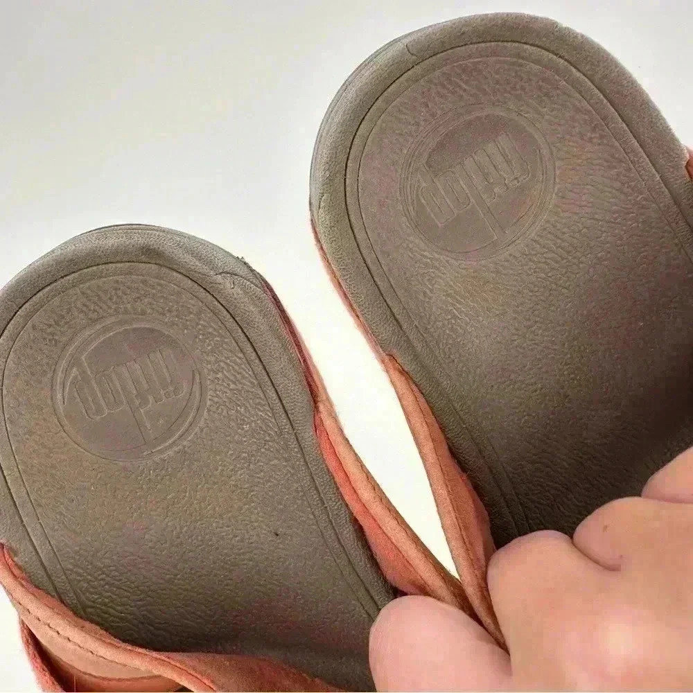 Fitflop womens sandals size 5 36 coral suede flatform orthopedic walking - Picture 10 of 12